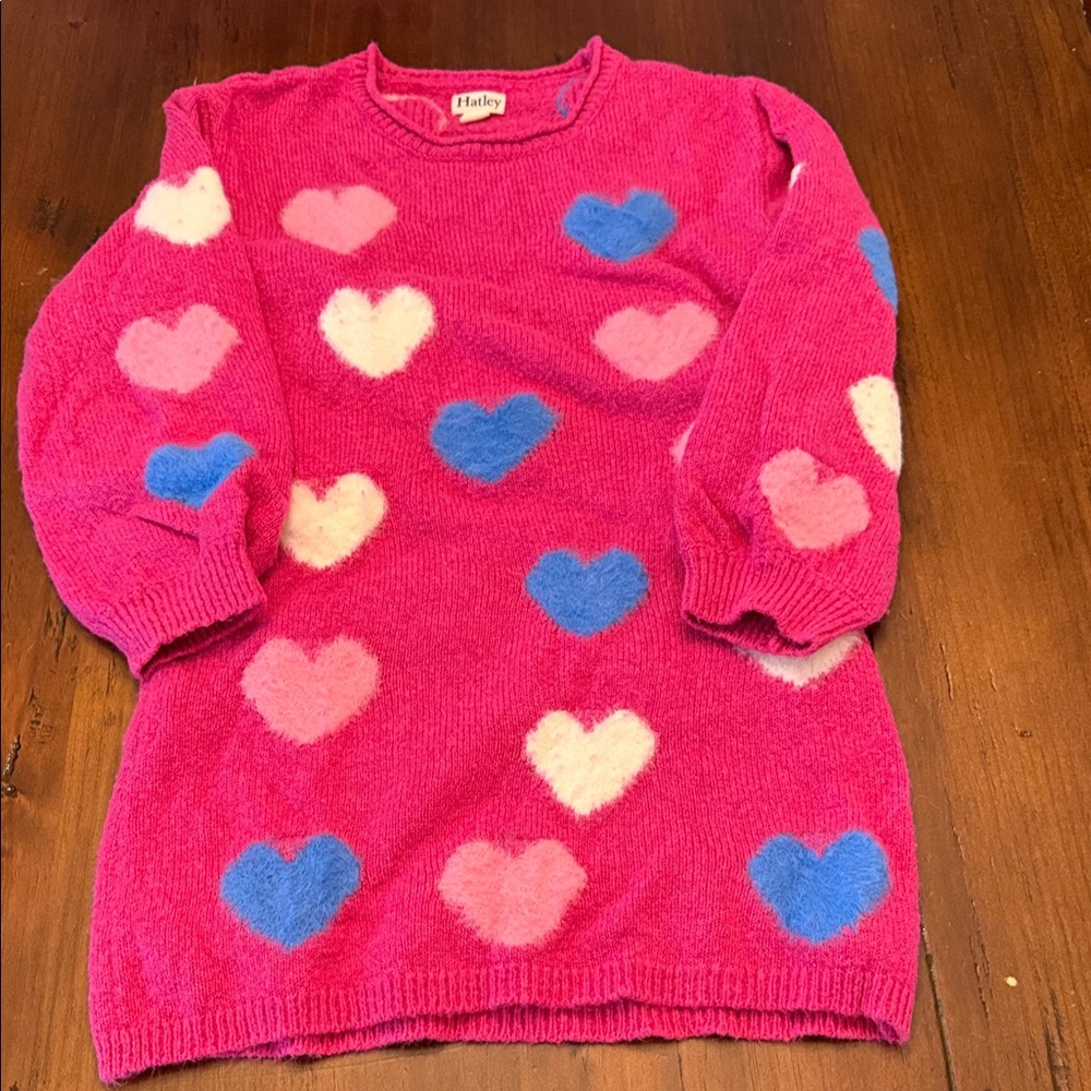 Hatley Pink Sweater with Heart Motifs